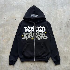 Y2K Letter Printed Hoodie Women Autumn Wint Harajuku Zip Up Hooded Sweatshir Men